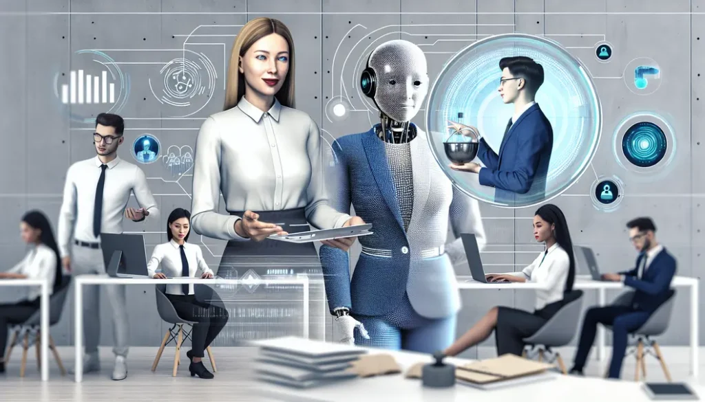 AI agents in diverse business roles: automation, decision analytics, and customer interaction.