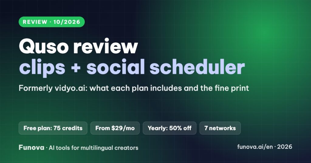 Quso review 2026: AI clips plus a social scheduler