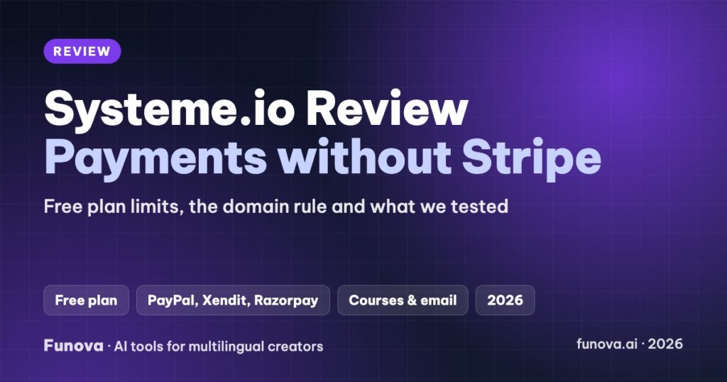 Systeme.io review 2026: free plan limits and getting paid outside Stripe countries