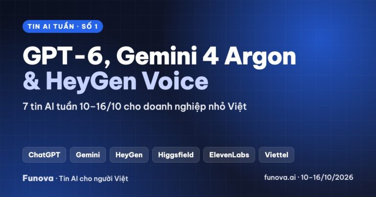 Tin AI tuần 10–16/10/2026: ChatGPT lên GPT-6, Gemini 4 Argon, HeyGen Voice miễn phí