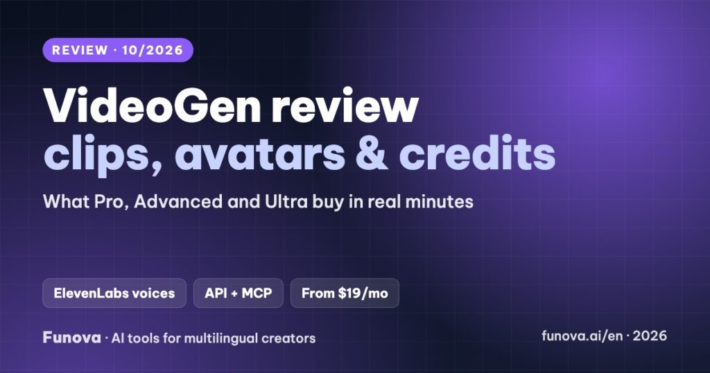VideoGen review 2026: generative clips, avatars and credits